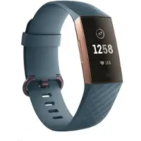 Strap-it Siliconen bandje - geschikt voor Fitbit Charge 3 / Fitbit Charge 4 - grijsblauw - Maat: Maat S