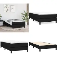 vidaXL Boxspring met matras stof zwart 90x190 cm