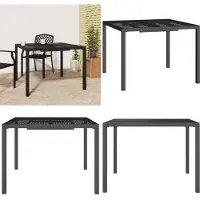 vidaXL Tuintafel, antraciet, 100x100x72 cm, staal - Tuintafel - Tuintafels - Buitenmeubel - Terrastafel