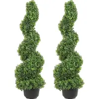Vevor 2 stuks kunstmatige buxus torenvormige spiraalvormige kunstplant