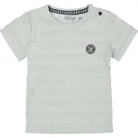Dirkje T-shirt grijsblauw Jongens Katoen Ronde hals Streep - maat 68