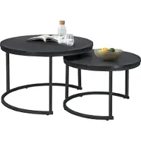 En.casa Salontafel Christchurch rond set van 2 zwart []