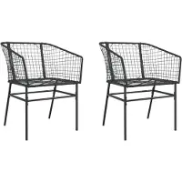 The Living Store Tuinset - Tuinstoelen - Tuinstoelen 2 st poly rattan zwart - Outdoor Furniture - Lounge Stoel - Patio Stoel
