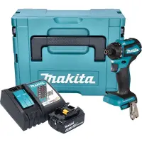 Makita DDF 083 RG1J Accuboormachine 18 V 40 Nm 1/4'' borstelloos + 1x oplaadbare accu 6.0 Ah + lader + Makpac