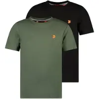 TYGO & vito T-shirt - zwart/donkergroen (set van 2) Jongens Jersey Ronde hals - maat 110/116