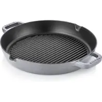 Silver Zilverkleurige grillpan - 30 cm - 2,5 liter - Gietijzer - 4 lagen emaille coating