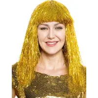 Maskworld Lametta pruik goud