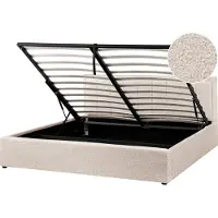 Beliani MONTLAUR - Bed met opbergruimte - Beige - 180 x 200 cm - Bouclé