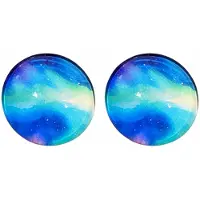 Charme Bijoux Clip oorbellen Noordzee 2 cm blauw