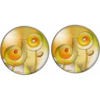 Charme Bijoux Clip oorbellen-Yellow-Rond- Geel-2 cm