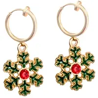 Charme Bijoux Klem oorbellen -kerst-groen- rood -ster-goudkleur- geen gaatje-