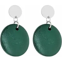 Charme Bijoux Clip oorbellen- Hout- Groen- 2.5 cm