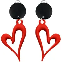 Charme Bijoux Clip oorbellen- Rood- hart- Montana -zwart- geen gaatje-