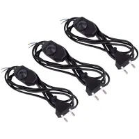 Benson 3 x Stroomkabel - LED - Halogeen - Bulb - Aan-Uit - Dimmen - connector - snoerdimmer - 2 m zwart