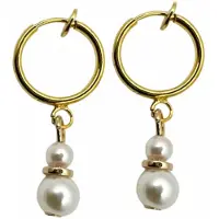Charme Bijoux Klem oorbellen-Synthetische Parel- Goudkleurig - geen gaatje-