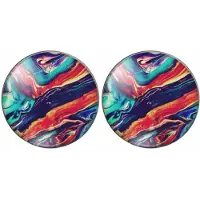 Charme Bijoux Clip oorbellen-Olga -blauw- 2 cm-geen gaatje-
