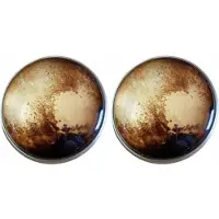 Charme Bijoux Clip oorbellen bruin zilverrand 2 cm Sandy