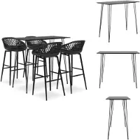 vidaXL Barset - Barsets - Bar Set - Bar Sets - 5-delige Barset zwart