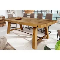 Invicta Massieve eettafel FINCA 240cm vintage bruin gerecycled grenenhout industrieel design - 43566