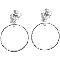 Charme Bijoux Clip strass oorring Toluca 4 cm zilverkleur