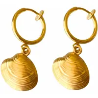 Charme Bijoux Klem oorbellen - goudkleurig - schelp - geen gaatje-