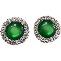 Charme Bijoux Clip Oorbellen-Groen-15 mm-Kunststof-geen gaatje-