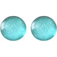 Charme Bijoux clip oorbellen Veerle Blauw Turquoise 1.5 cm