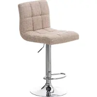 CLP Peru Barkruk - Met rugleuning - Voetsteun - Stof - creme