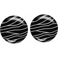 Charme Bijoux Clip oorbellen -zwart -wit- lijn- 2 cm-geen gaatje-