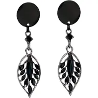 Charme Bijoux Clip oorbellen -Tampe- zwart- geen gaatje-