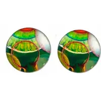 Charme Bijoux Clip Oorbellen- Dunia - 2 cm groen