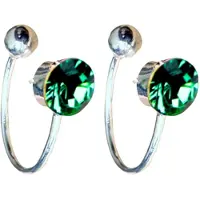 Charme Bijoux Klem oorbellen -Aqua groen -zilverkleur- geen gaatje-