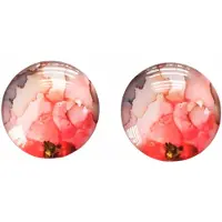 Charme Bijoux Clip oorbellen Roos-2 cm rood