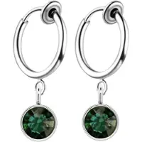 Charme Bijoux Klem oorbellen -Arcen -zilverkleur- groen- geen gaatje-