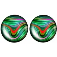 Charme Bijoux Clip oorbellen Puck 2 cm groen
