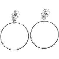 Charme Bijoux Clip strass oorring Toluca 5 cm zilverkleur