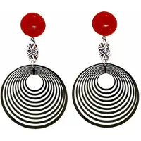 Charme Bijoux Clip oorbellen- lang- zwart- rood- Jaden- geen gaatje-
