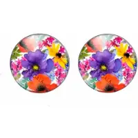 Charme Bijoux Clip Oorbellen-Nerissa-2 cm paars bloem
