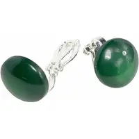 Charme Bijoux Klem oorbellen -groen- zilverkleur- geen gaatje-
