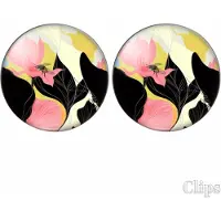 Charme Bijoux Clip oorbellen- Mel-Zwart-Roze-2 cm