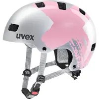 Uvex kid 3, fietshelm, junior, zilver/roze