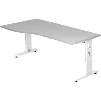 Hjh OFFICE PRO MEGA 18 W - 180 x 100 Tafelhoogte I In hoogte verstelbaar Grijs/Wit