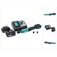 Makita Boormachine + slagboor, DWR 180 RT Accu Ratelschroevendraaier 18 V 47.5 Nm 1/4" 3/8" + 2x Accu 5.0 Ah + Lader (Oplaadbare batterij)