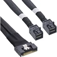 InLine Slim SAS-kabel, SFF-8654 8i zu 2x SFF-8643, 0,5m