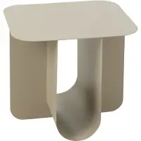 J-Line Bijzettafel vierkant metaal beige