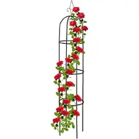 Relaxdays plantensteun 200 cm - hoog - zwart - steun voor klimplanten - rankhulp - staal