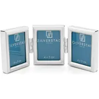 Zilverstad - Fotolijst Mini 4x5 cm metaal portret - pasfoto 3-luik