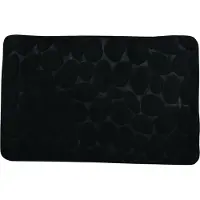 MSV Badkamerkleedje/badmat tapijt - kiezel motief - vloermat - zwart - 50 x 80 cm - laagpolig - Badmatjes
