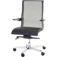 Mendler Bureaustoel MERRYFAIR Saville, bureaustoel draaistoel, leder/mesh combinatie zwart ~ Standaard