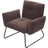 MCW Lounge fauteuil -K34, cocktail fauteuil, bouclé stof/textiel MVG-gecertificeerd ~ bruin